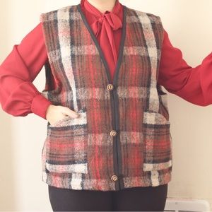 Warm Red Plaid Vest